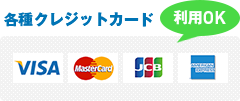 VISA、MASTER、JCB、AMERICAN EXPRESSに対応しております。